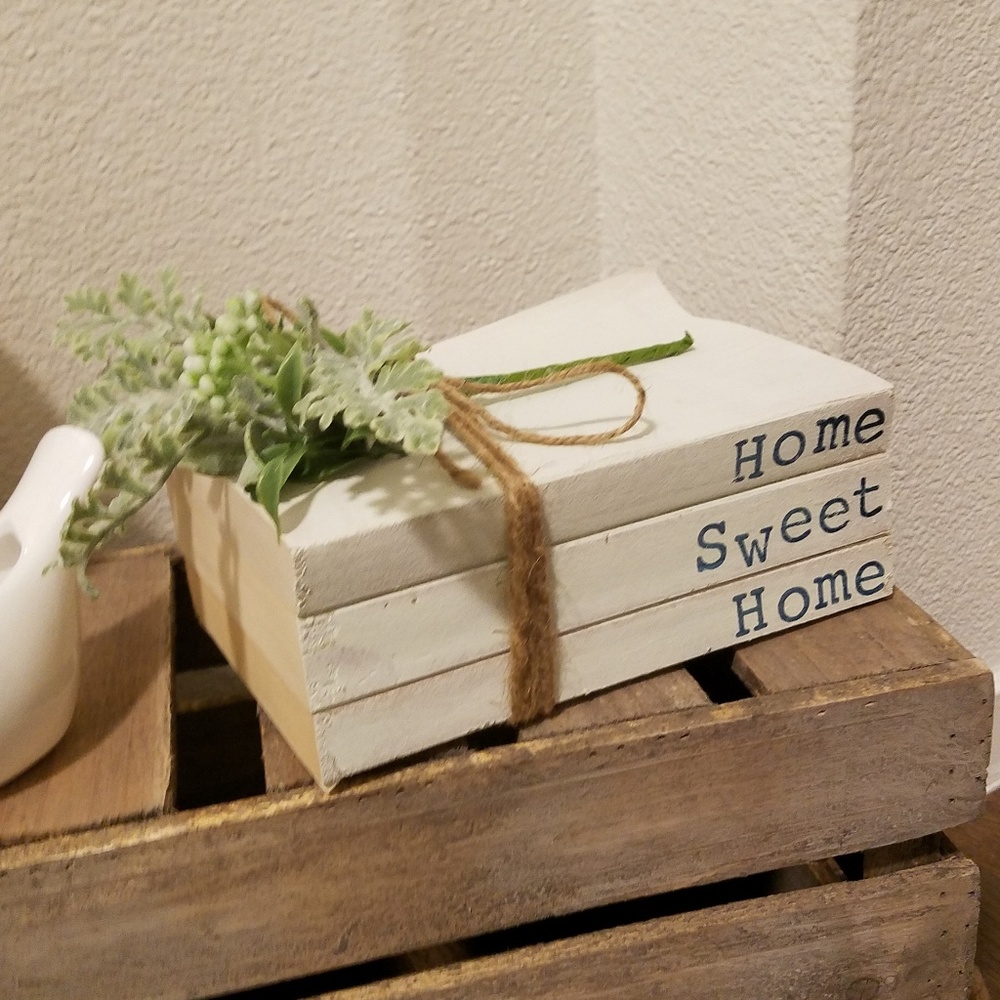 Hand Stamped Book Decor